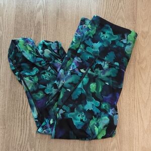 All in Motion Vibrant Watercolor Floral Flex Ultra High Rise Crop Leggings XXL